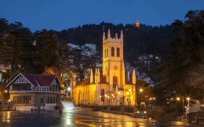 An evening near Christ Church in Shimla 