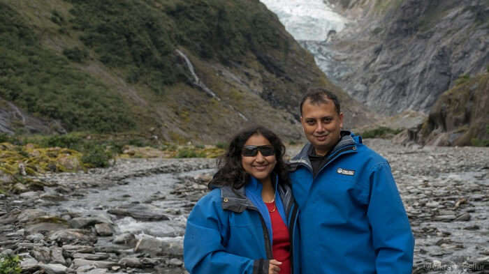 At the foot of the frank josef glacier