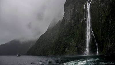 waterfalls during the milford sound tour