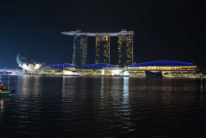 night skyline in singapore