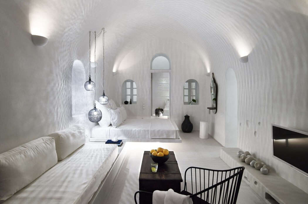 cave type resort in Santorini