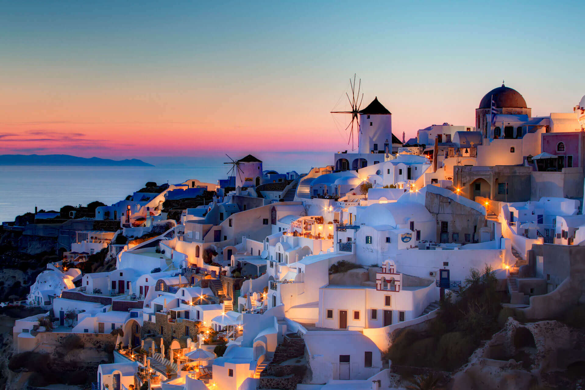 Oia Village during sunset