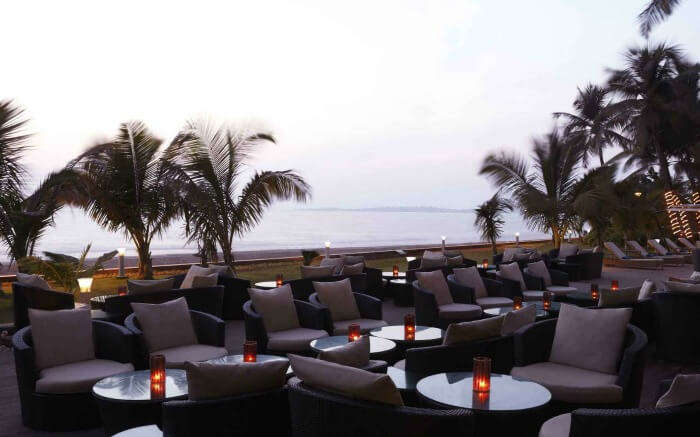 Rooftop dining area of Gadda Da Vida in Juhu in Mumbai