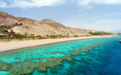 Shores of Coral Reef Beach in Israel