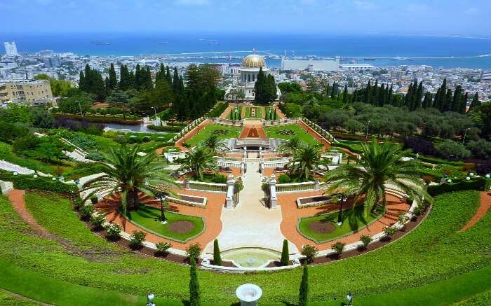 The Hanging Gardens of Haifa in Israel 