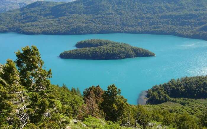 The heart shaped island on the Masacardi Lake 