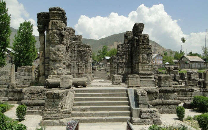 The ruins of Awantipora in Srinagar on a beautiful day 