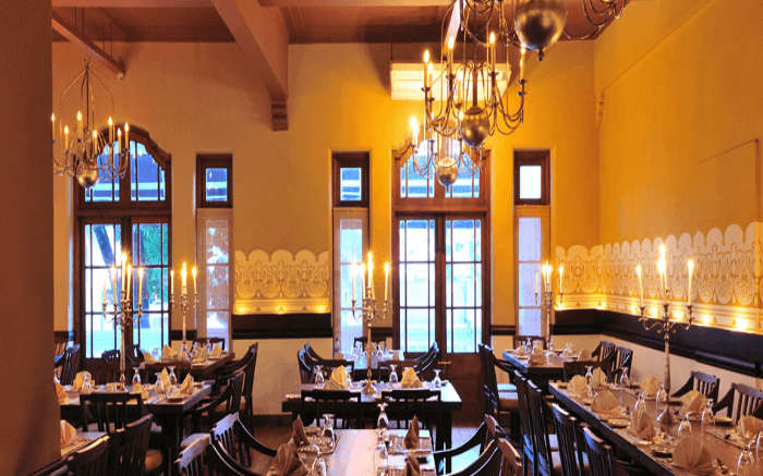 Well decorated interiors of White House Restaurant in Kandy