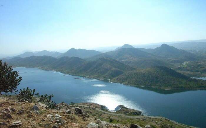 a shining lake in the hills of Nallamala