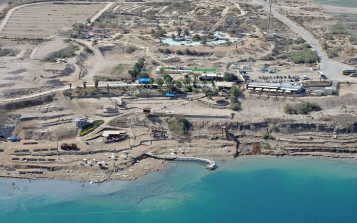 an aerial view of Kalia Beach in Israel 