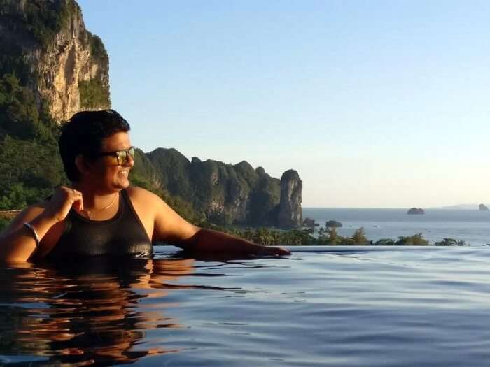 nilesh at the pool in krabi