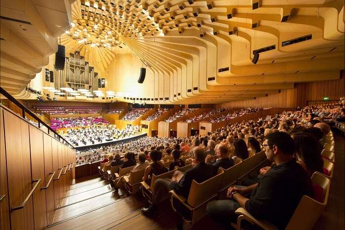 A snap of the audience and performers at the Sydney Opera House in Australia