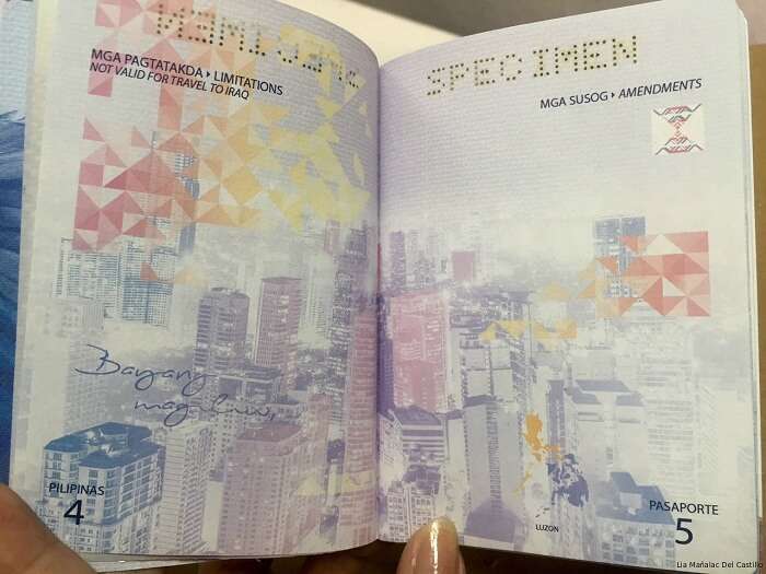 The pages from a passport of Philippines