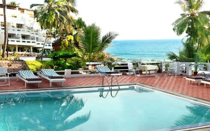 outdoor pool with sea view in Soma Palmshore Beach Resort 