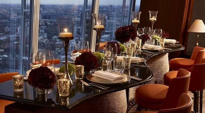 romantic restaurants shangri la london