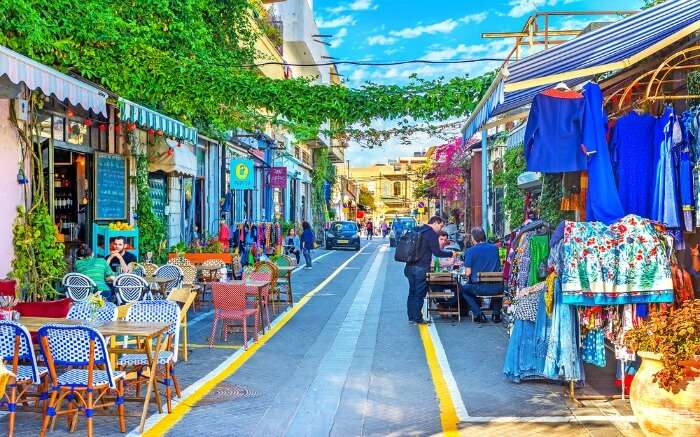 shops and cafes in Old Jaffa in Israel 