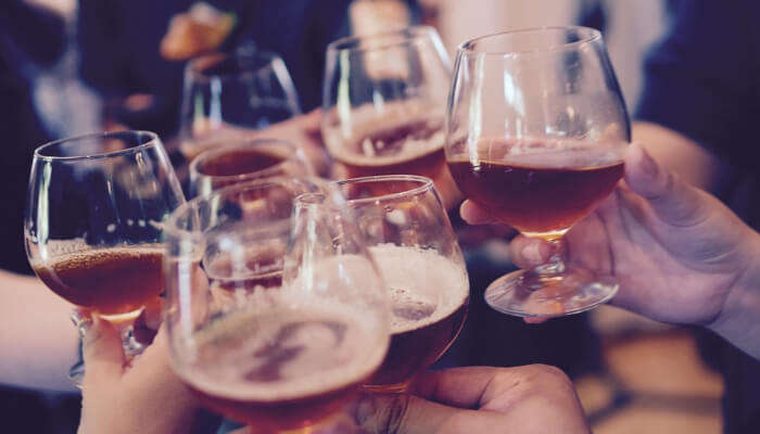 people drinking in a bar