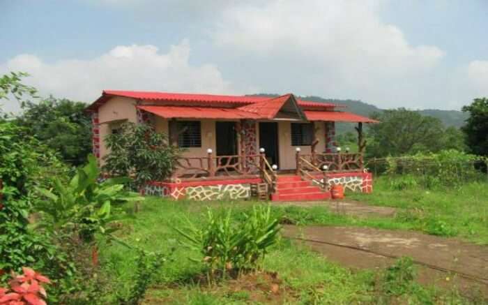 Beautiful view of a cottage of Ajol Homestay in Maharashtra