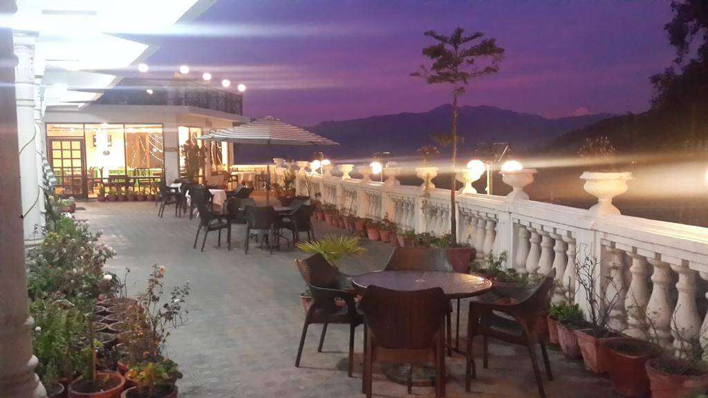 Sitting area on terrace of a hotel