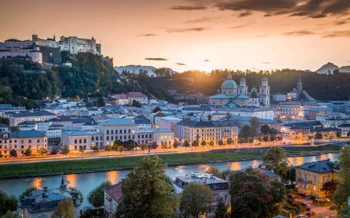 Salzburg in evening 