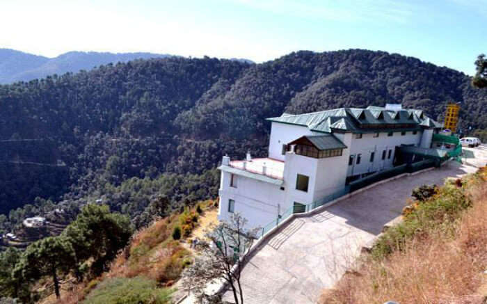 Top view of United 21 Resort and Hotel in Chail on a bright day