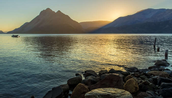 Mid-night sunset View in Norway