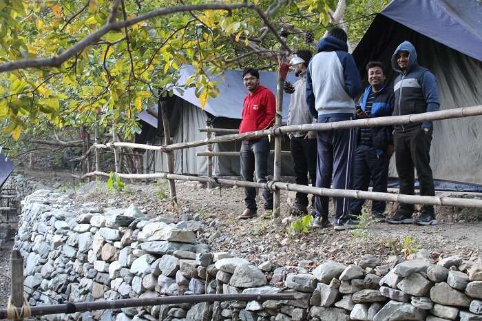 Tourists at the campsite in Lansdowne