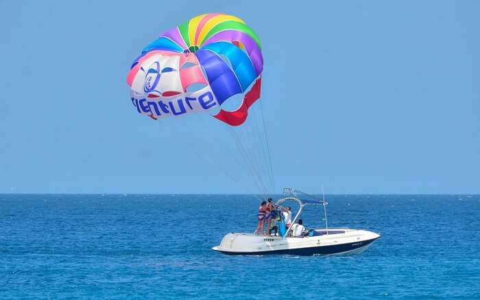 Paradise island and resort parasailing