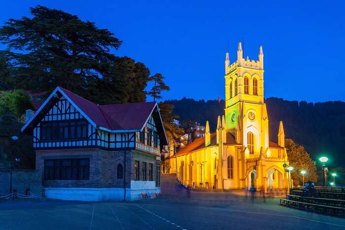 An evening near Christ Church in Shimla