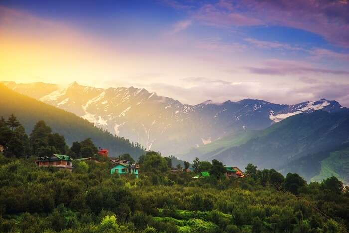 Sunrise landscape view in Manali