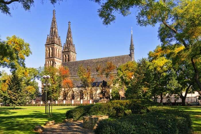 Cathedrals of St. Peter and St. Paul in the Vysehrad fortress in Prague