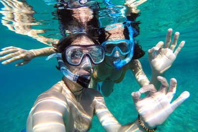 A couple snorkelling
