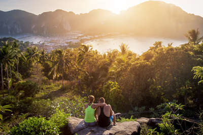 A couple looking at Phi Phi Island