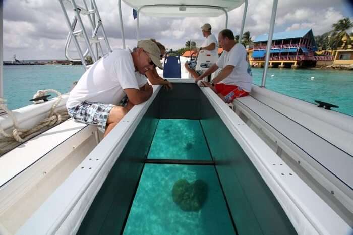 Glass bottom boat ride, Andaman