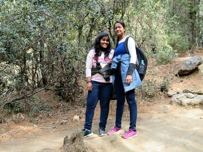 monali and friend trekking