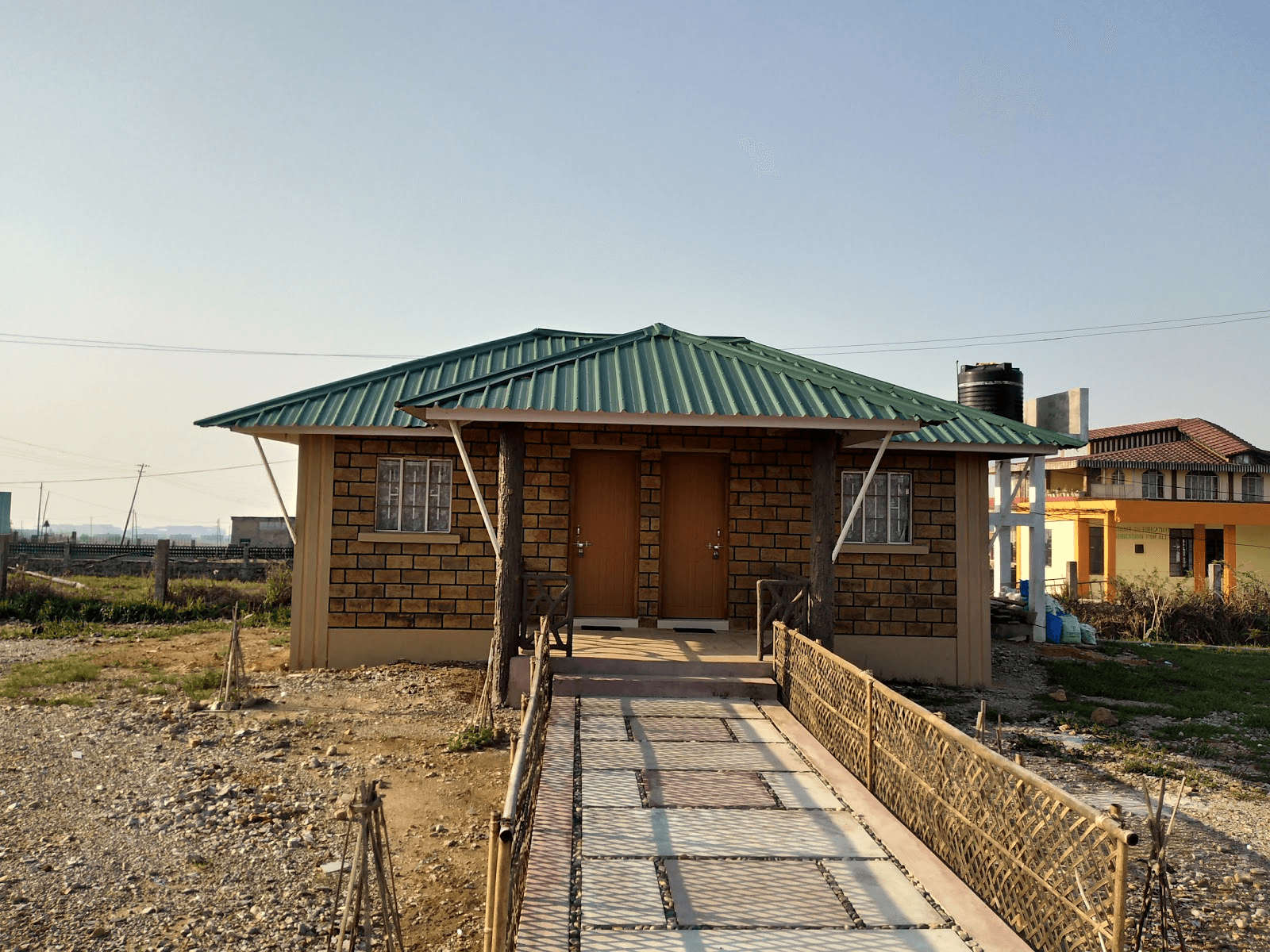 a slanted roof cottage homestay