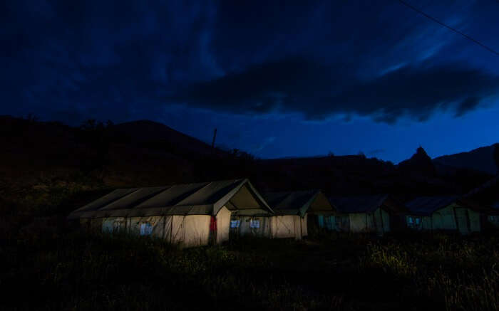 Nunkun Camps in Kargil at night