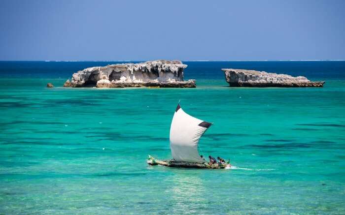 People fishing in the sea in Belo Sur Mer in Madagascar