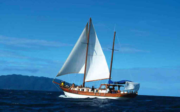 Tourists taking a romantic cruise ride of the islands in Madagascar