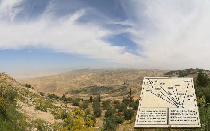 View from the top of Mount Nebo of the coast of Dead Sea in Jordan