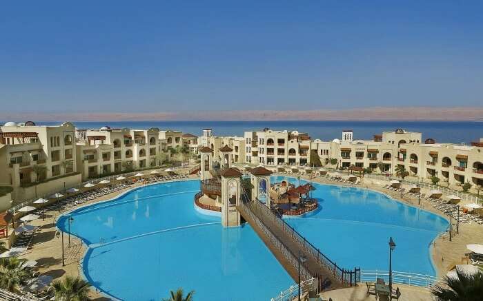 Wonderful top view of Crowne Plaza Jordan Dead Sea Resort & Spa