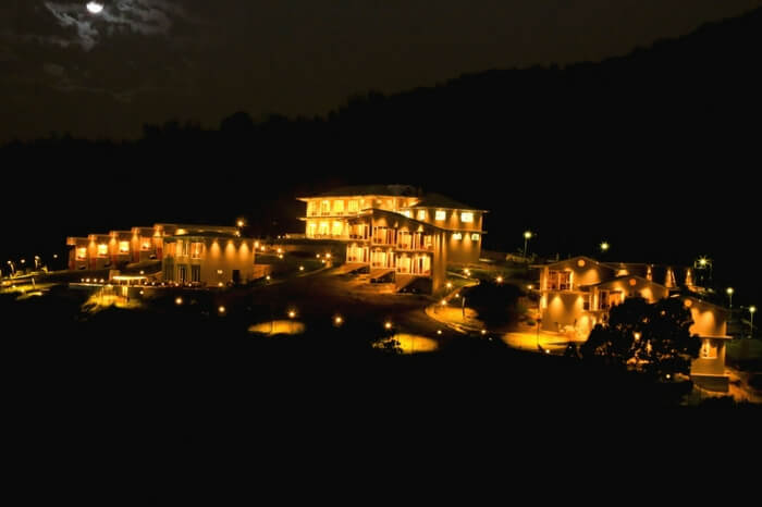 Well-lit villas of Glyngarth in Ooty at night