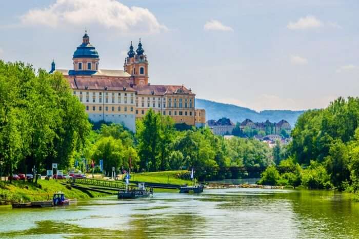 Melk Abbey as spotted from a boat