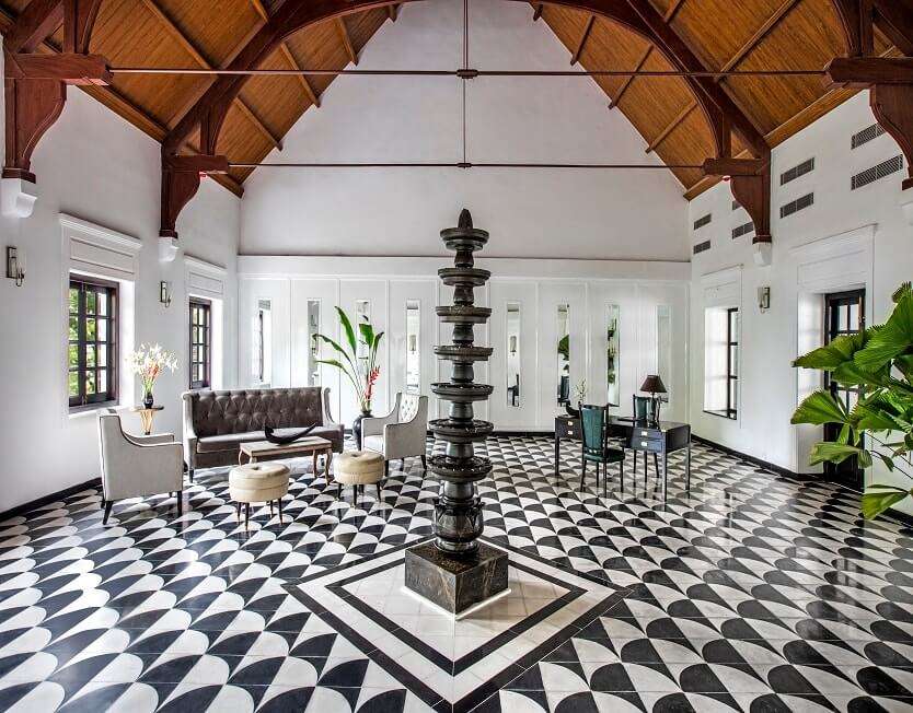 a traditional style hotel room in Kerala