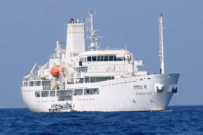 A snap of the Arabian Sea Ship that cruises to Lakshadweep from Kochi