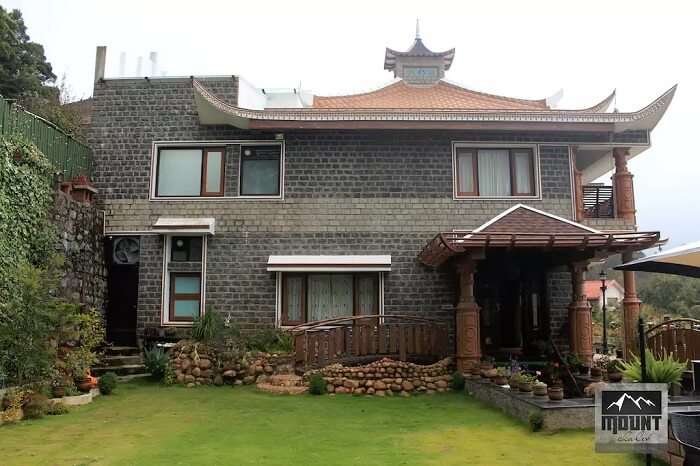 A snap of the exteriors of the Mount Chalet homestay in Kodaikanal