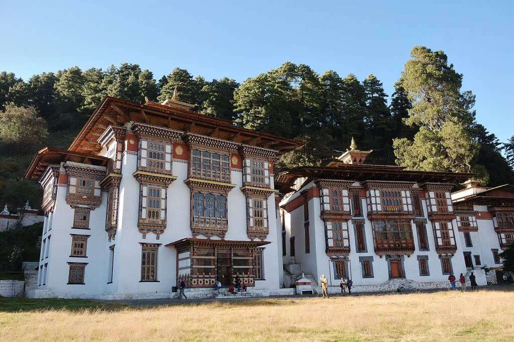 an ancient building of a monastery in Bhutan