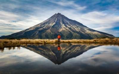 A person hiking in New Zealand