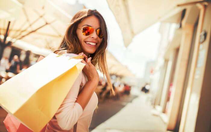 A woman shopping 