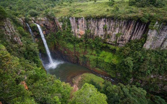 Aerial view of Mac Mac Falls near Kruger 